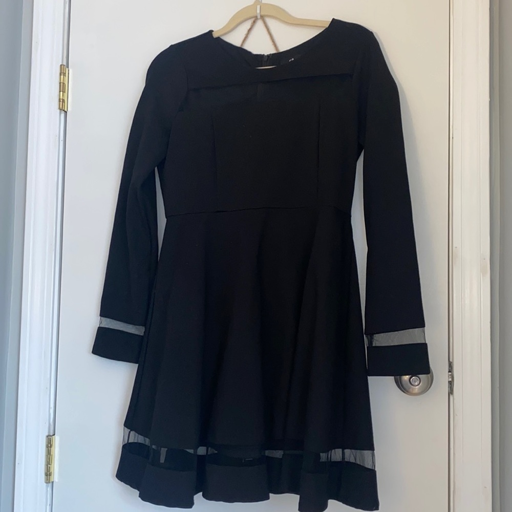 LuLu’s Black Mesh Block Dress